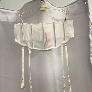 Victoria's Secret White Bandeau with Garter Straps